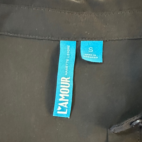 L’Amour Nanette Lepore Small Sleeveless Black Sheer Button-Up Top - Picture 2 of 5